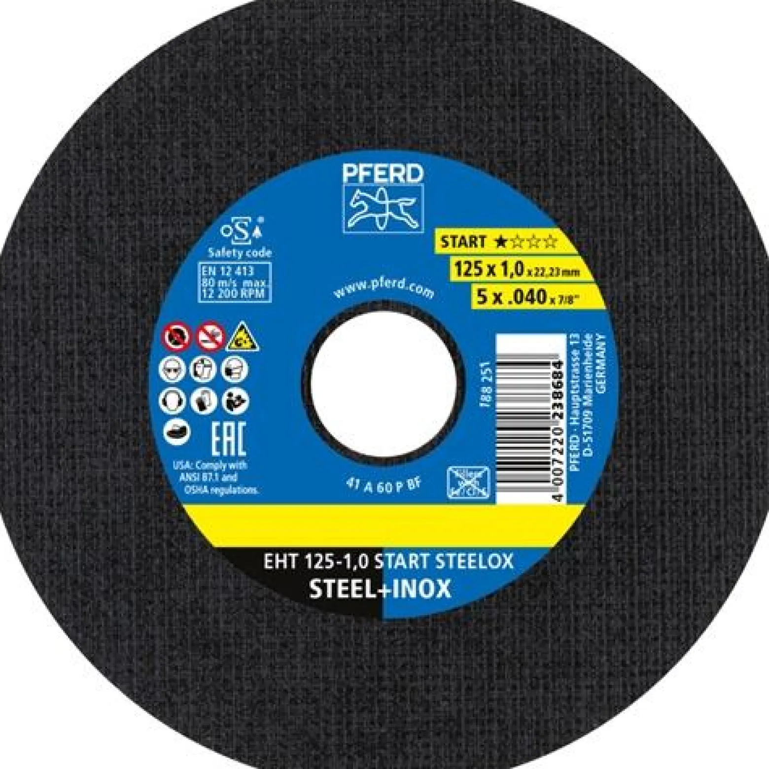 PFERD Trennscheibe STEELOX BOX Ø 125 x 1 mm 22,23 mm gerade - 69120939