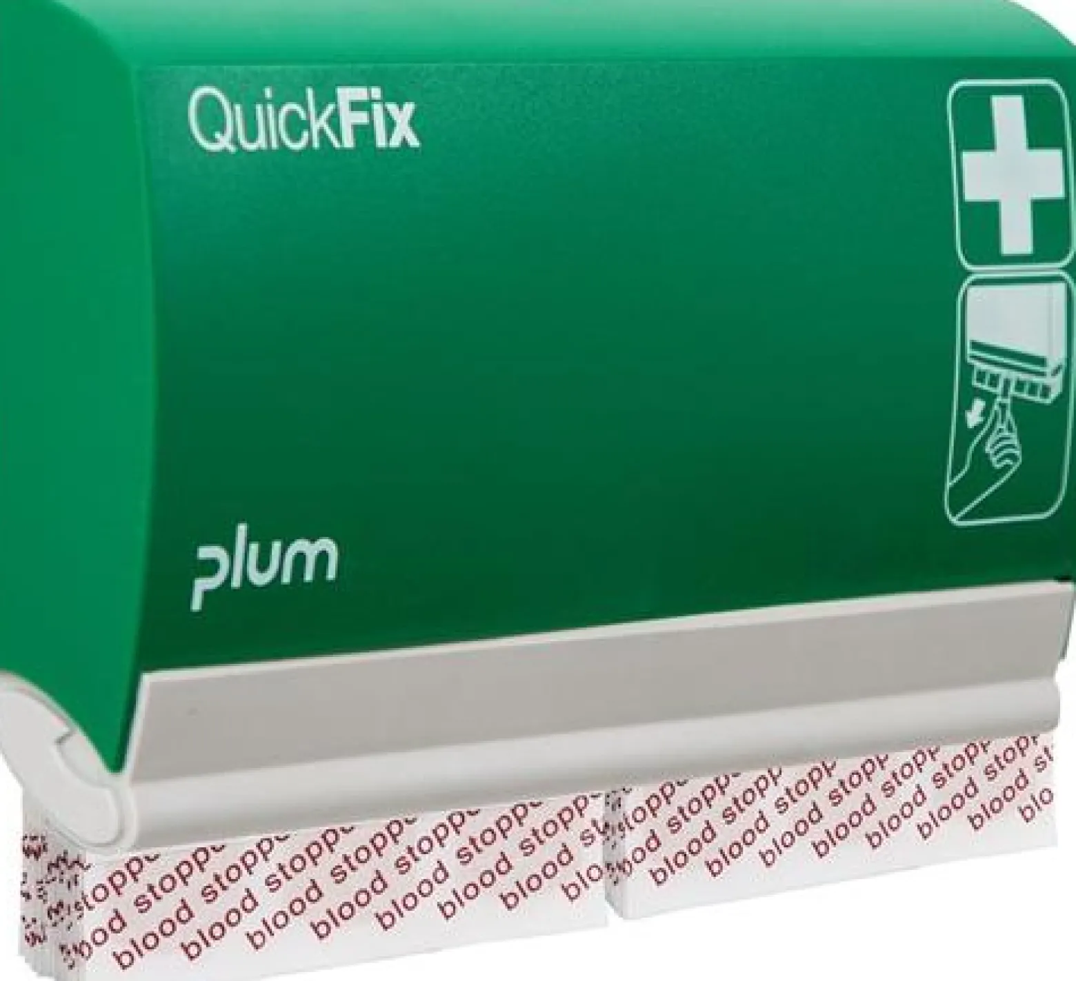 Pflasterspender QuickFix Blood stopper B230xH135xT32ca.mm grün PLUM