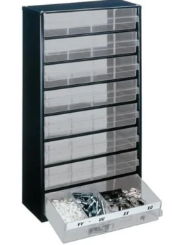 raaco Kleinteilemagazin B 306 x T 150 x H 552 mm Stahlblech mit Gummifüßen - 137416