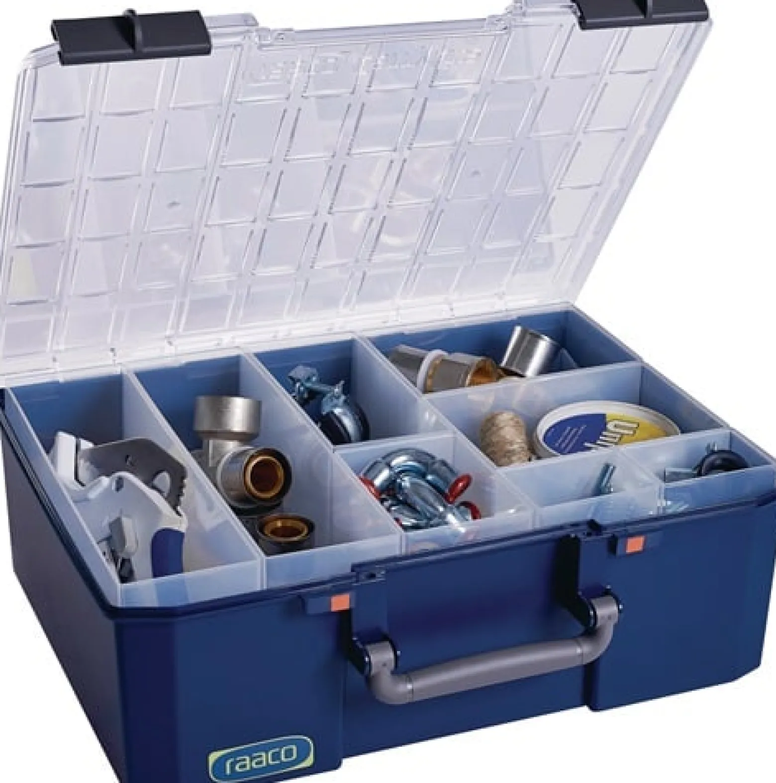 RAACO Sortimentskasten CarryLite 150 B413xT330xH147mm 8 Fächer blau - 147248