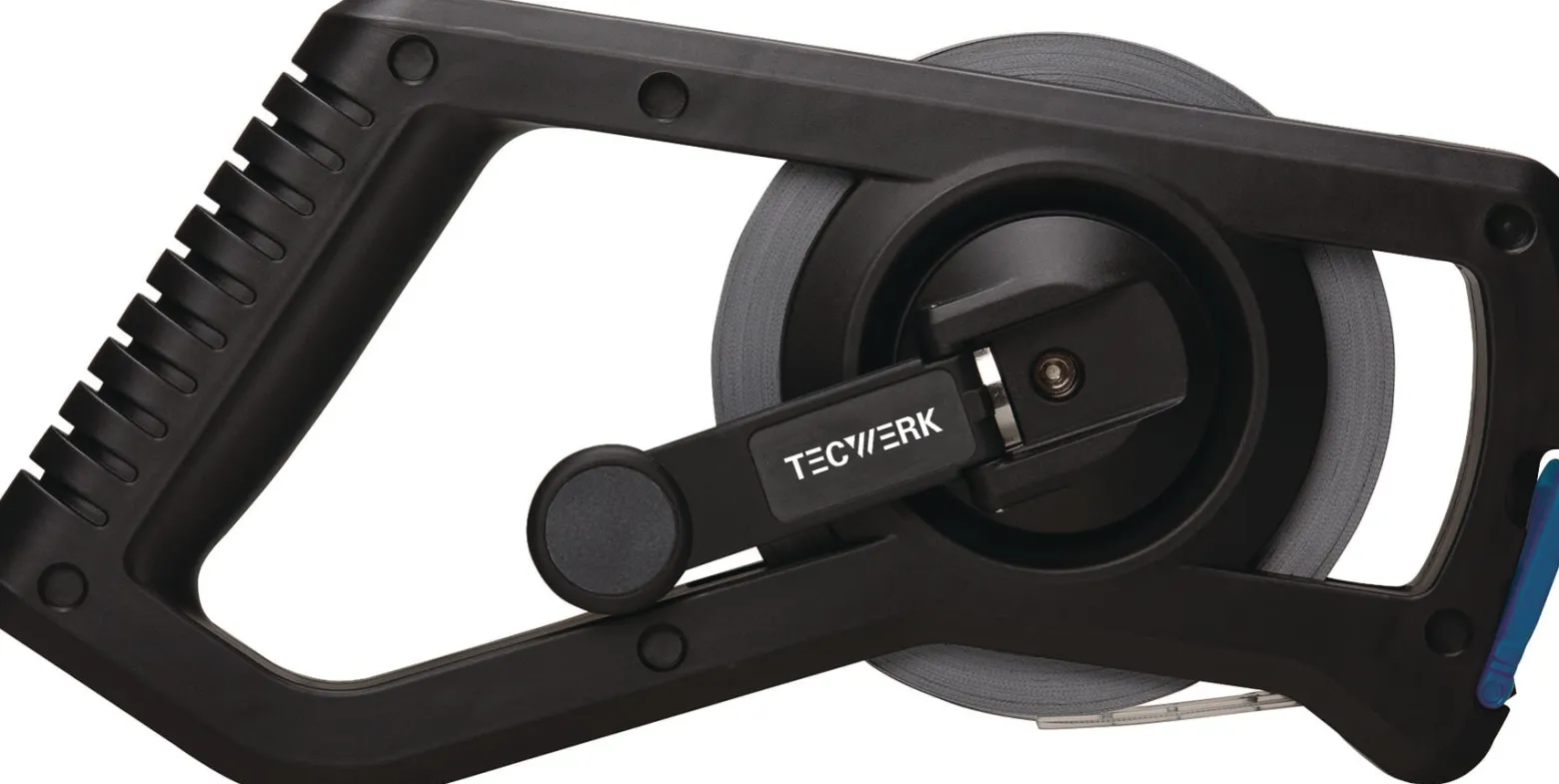 Rahmenbandmaß 50m 13mm Acm EG II Ku.weiß rostfr.TECWERK