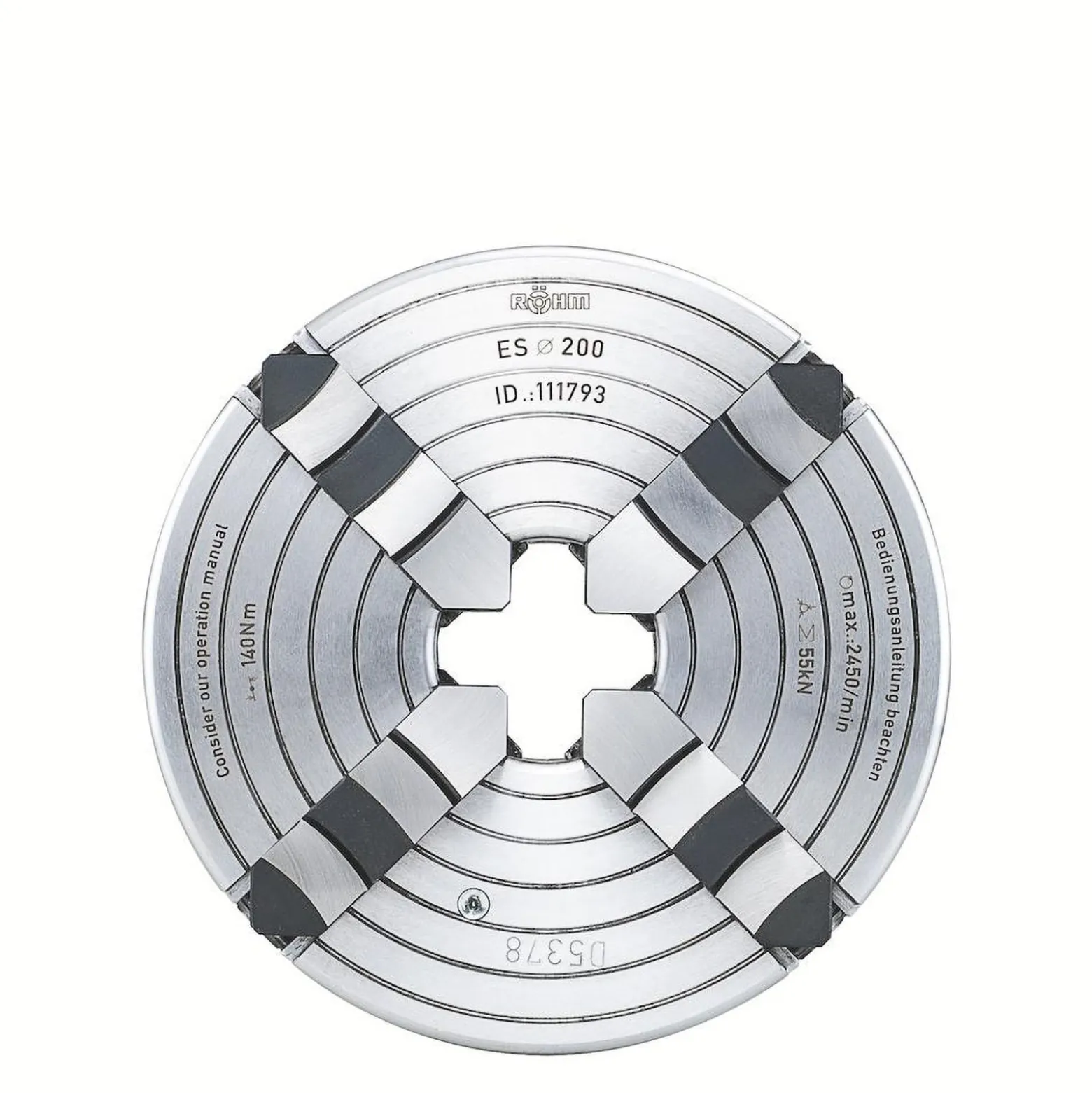 Röhm ES 200, 4-Backen, DIN 6351, Form A, Stahlkörper - 111793