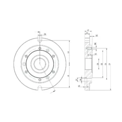 Röhm Grundplatte für CAPTIS-M und Drehfutter / Zylindrischer Zentrieraufnahme futterseitig nach DIN6350, Größe 65/80 / FutterØ 200 - 162401