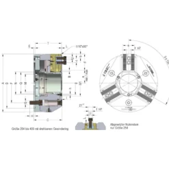 Röhm Kraftspannfutter DURO-A 254 Spitzverzahnung 90° Kurzkegelaufnahme - KK6 - 183715