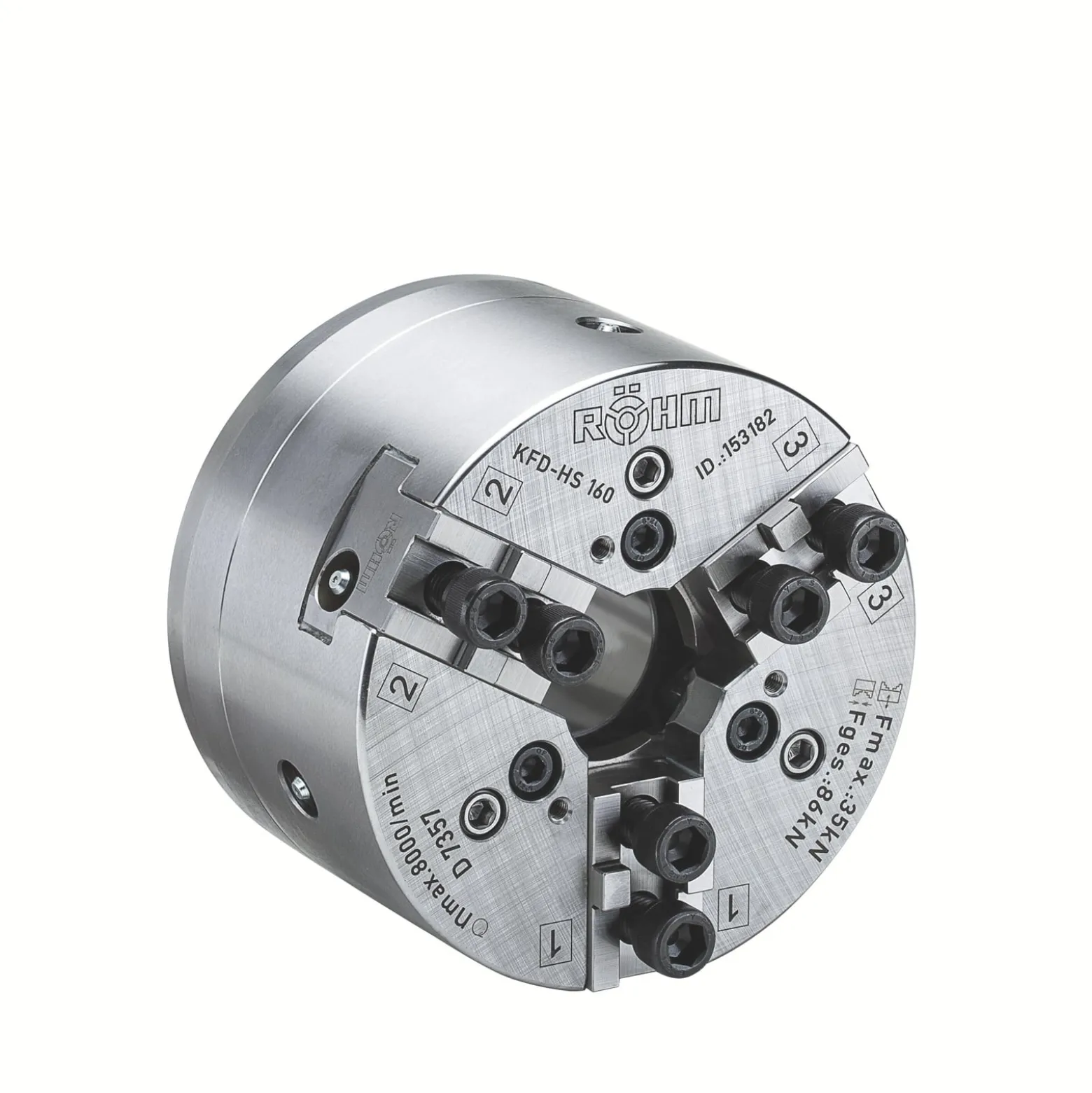 Röhm Kraftspannfutter KFD-HS 160, 3-Backen, Kreuzversatz, ISO 702-I - 157768