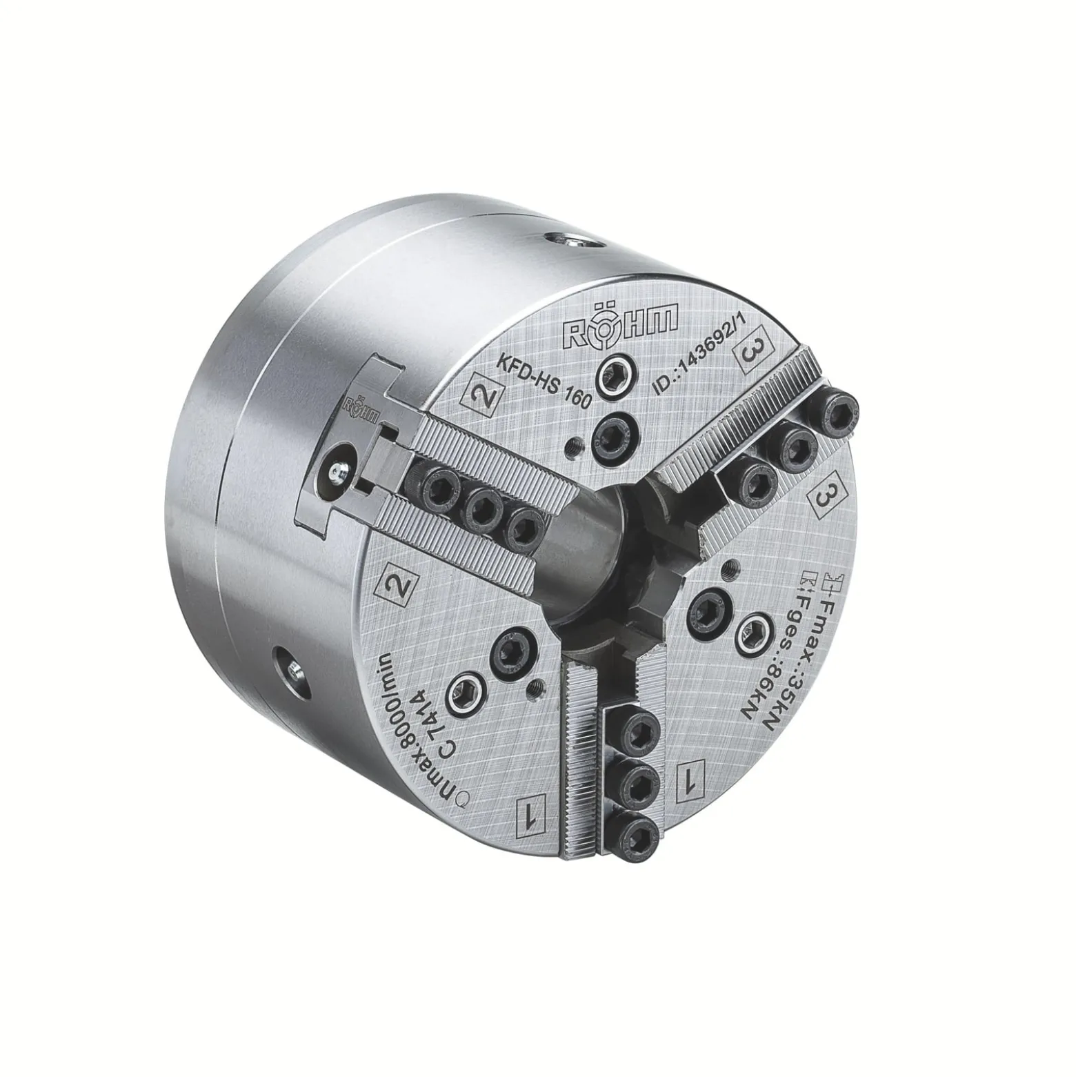 Röhm Kraftspannfutter KFD-HS 160, 3-Backen, Kreuzversatz, ISO 702-I - 157768