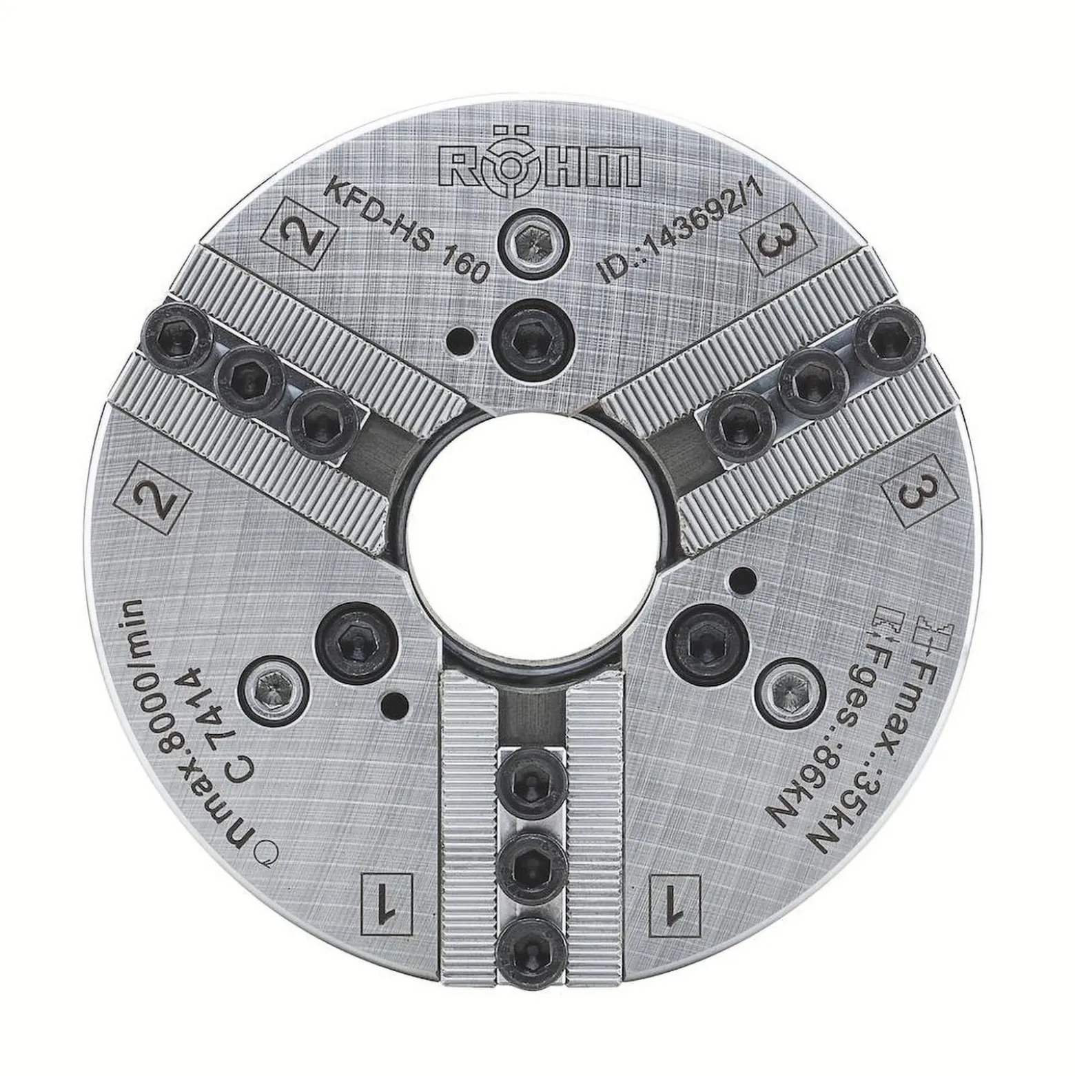 Röhm Kraftspannfutter KFD-HS 160, 3-Backen, Kreuzversatz, ISO 702-I - 157768