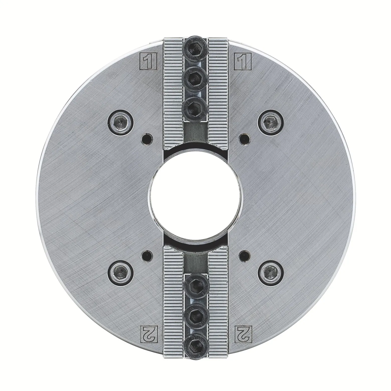 Röhm Kraftspannfutter KFD-HS 200, 2-Backen, Spitzverzahnung 90°, Zylindrische Zentrieraufnahme 170 - 147285
