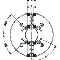 Röhm Kraftspannfutter KFD-HS 200, 2-Backen, Spitzverzahnung 90°, Zylindrische Zentrieraufnahme 170 - 147285