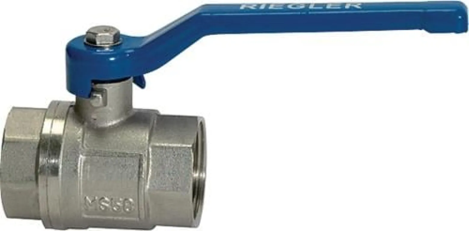 Riegler Kugelhahn valve line Handhebel blau MS vernickelt IG/IG G 1/2 - 115713