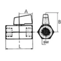 Riegler Mini-Kugelhahn glatte Oberfläche Messing vernickelt G 1/4 IG DN 8 - 103340