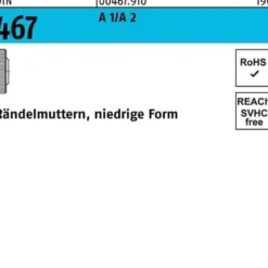 Rändelmutter DIN 467 niedrige FormM6 A 1/A 2 25 Stück