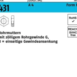 Rohrmutter DIN 431 BG 1 A 4 10 Stück