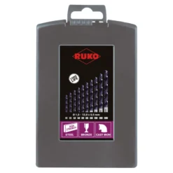 RUKO Spiralbohrer-Satz DIN 338 Typ VA, HSSE-Co 8 TiAlN in Kunststoffkassette - 25 tlg. - 281215EFRO