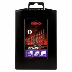 RUKO Spiralbohrersatz HSSE-Co 5 DIN 338 ULTIMATECUT FLOWSTEP 19tlg. Ø 1 - 10 mm in Kunststoffkassette - 259214ERO