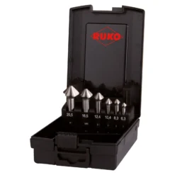 RUKO ULTIMATECUT Kegel- und Entgratsenker-Satz DIN 335 Form C 90° HSS in Kunststoffkassette - 6 tlg. - 102790RO