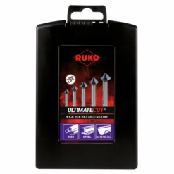 RUKO ULTIMATECUT Kegel- und Entgratsenker-Satz HSS DIN 335 Form C 90° RUnaTEC 5tlg. in ABS-Kunststoffkassette - 102791PRO