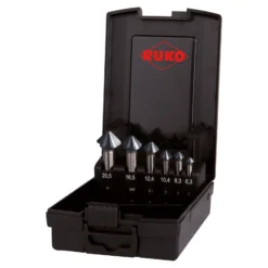 RUKO ULTIMATECUT Kegel- und Entgratsenker-Satz (DIN 335) Form C 90° HSSE-Co 5 RUnaTEC 6tlg. in ABS-Kunststoffkassette - 102790EPRO