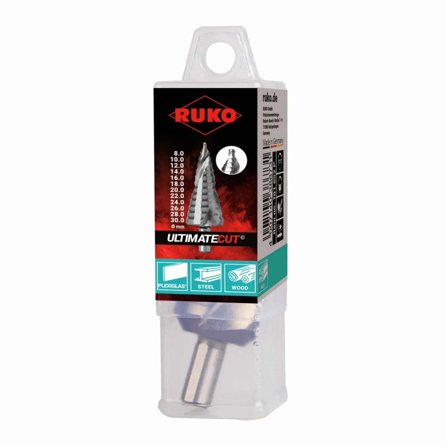 RUKO ULTIMATECUT Stufenbohrer HSS RUnaTEC mit FLOWSTEP® Spitze Gr. 3 - 101653P