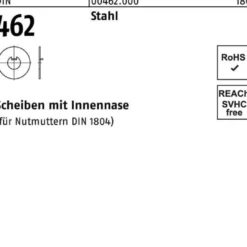 Scheibe DIN 462 m.Innennase 62 Stahl 10 Stück