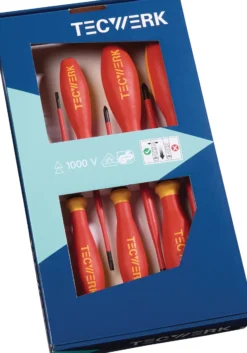 Schraubendrehersatz slim 7-tlg.Schlitz/PH Schneiden/Spitzen phos.VDE TECWERK
