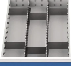 Schubladenunterteilungsmaterial Front-H.200mm 2 Längs- u.6 Querteiler