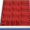 Schubladenunterteilungsmaterial Front-H.75-100mm 15 Kleinteilekästen