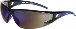 Schutzbrille EN 166 EN 172 Bügel schwarz/blau,Scheibe verspiegelt