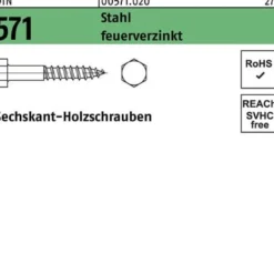 Sechskantholzschraube DIN 571 7x 100 Stahl feuerverz. 100 Stück