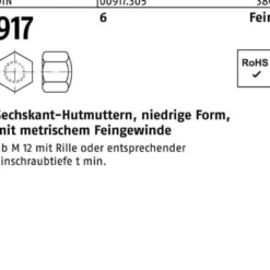 Sechskanthutmutter DIN 917 niedrige FormM8x 1 6 100 Stück