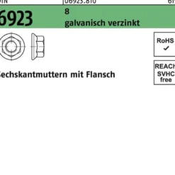 Sechskantmutter DIN 6923 Flansch M8 8 galv.verz. 1000 Stück