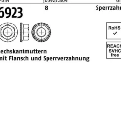 Sechskantmutter DIN 6923 Flansch M8 8 Sperrverzahnung 1000 Stück