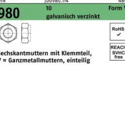 Sechskantmutter DIN 980 Klemmteil VM 8 10 galv.verz. 100 Stück