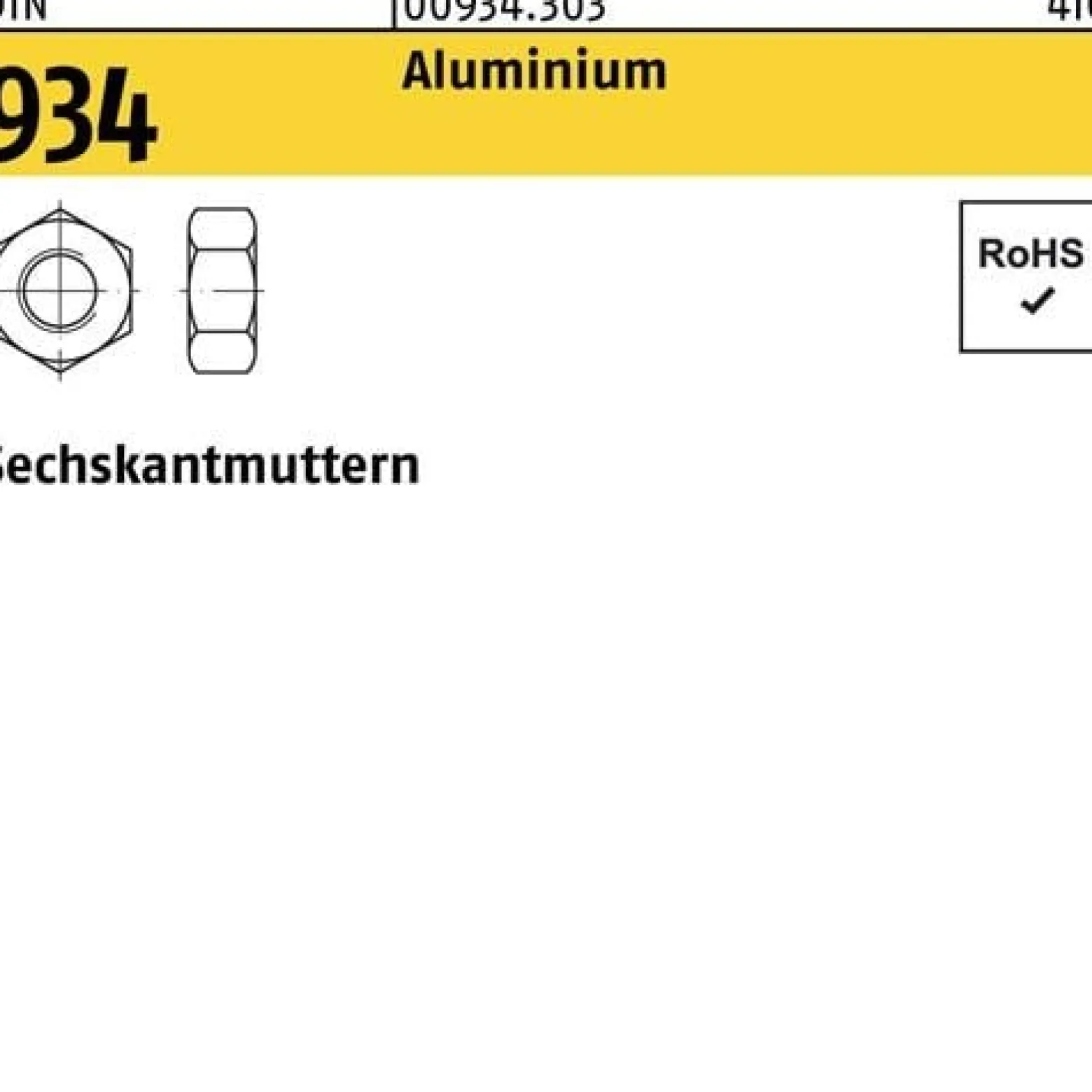 Sechskantmutter DIN 934 M5 Aluminium 100 Stück