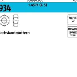 Sechskantmutter DIN 934 M8 A 5 100 Stück