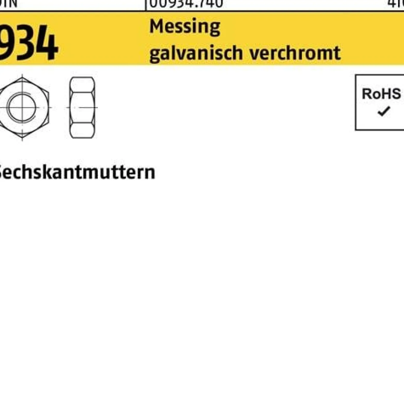 Sechskantmutter DIN 934 M8 Messing galv. verchromt 100 Stück