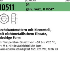 Sechskantmutter ISO 10511 Klemmteil M24 Automatenstahl galv.verz. 8 DiSP 25St.