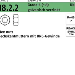 Sechskantmutter R 83934 UNC-Gewinde 1/2 Grade 5 (~8) galv.verz. 100St.