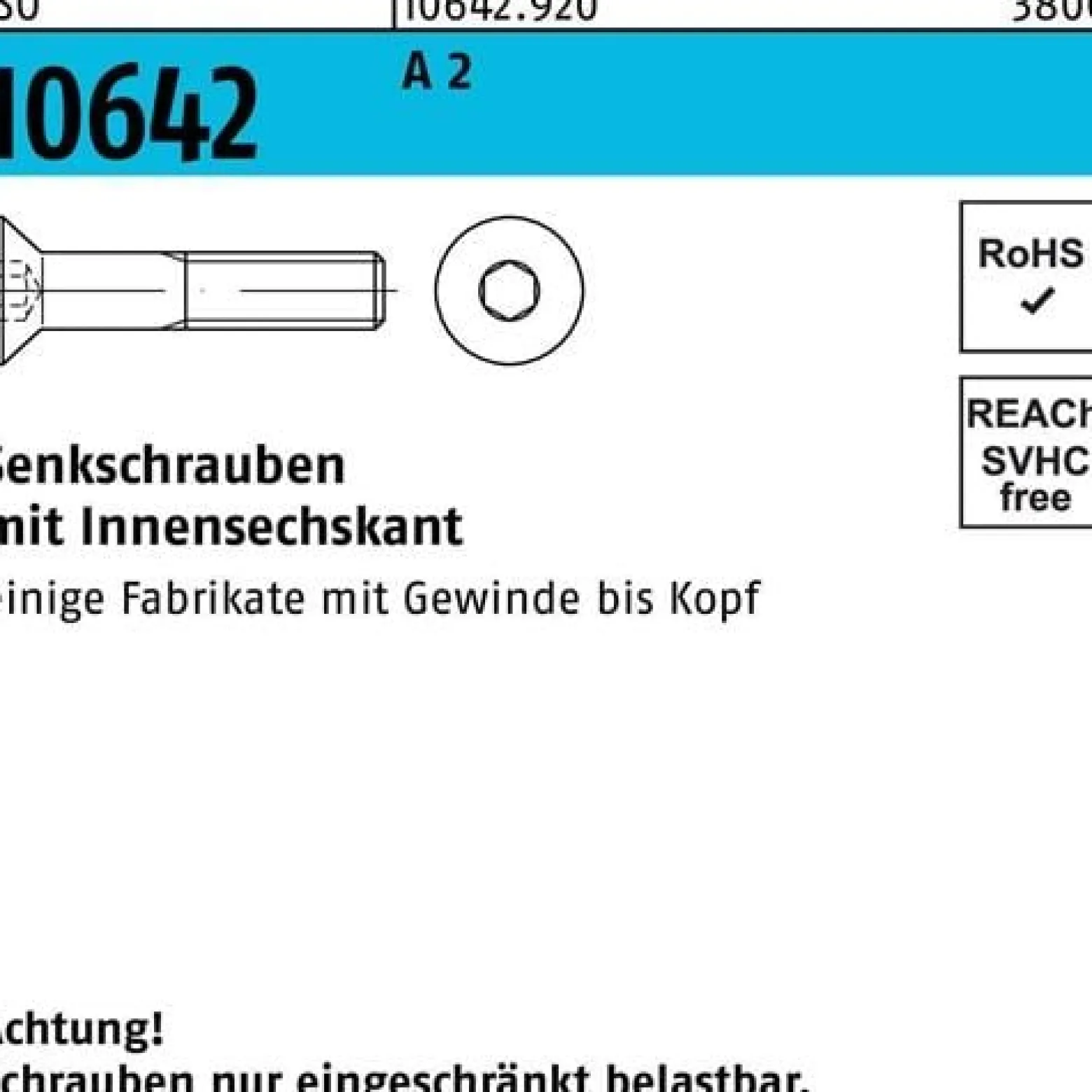 Senkschraube ISO 10642 Innen-6kt M5x 22 A 2 500 Stück