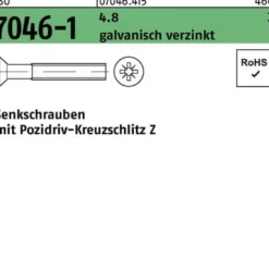 Senkschraube ISO 7046-1 PZ M6x35-Z 4.8 galv.verz. 500St.
