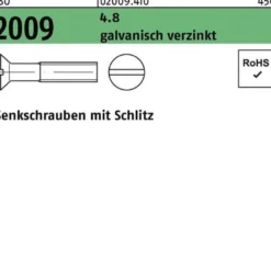 Senkschraube ISO 2009 Schlitz M4x 50 4.8 galv.verz. 1000 Stück