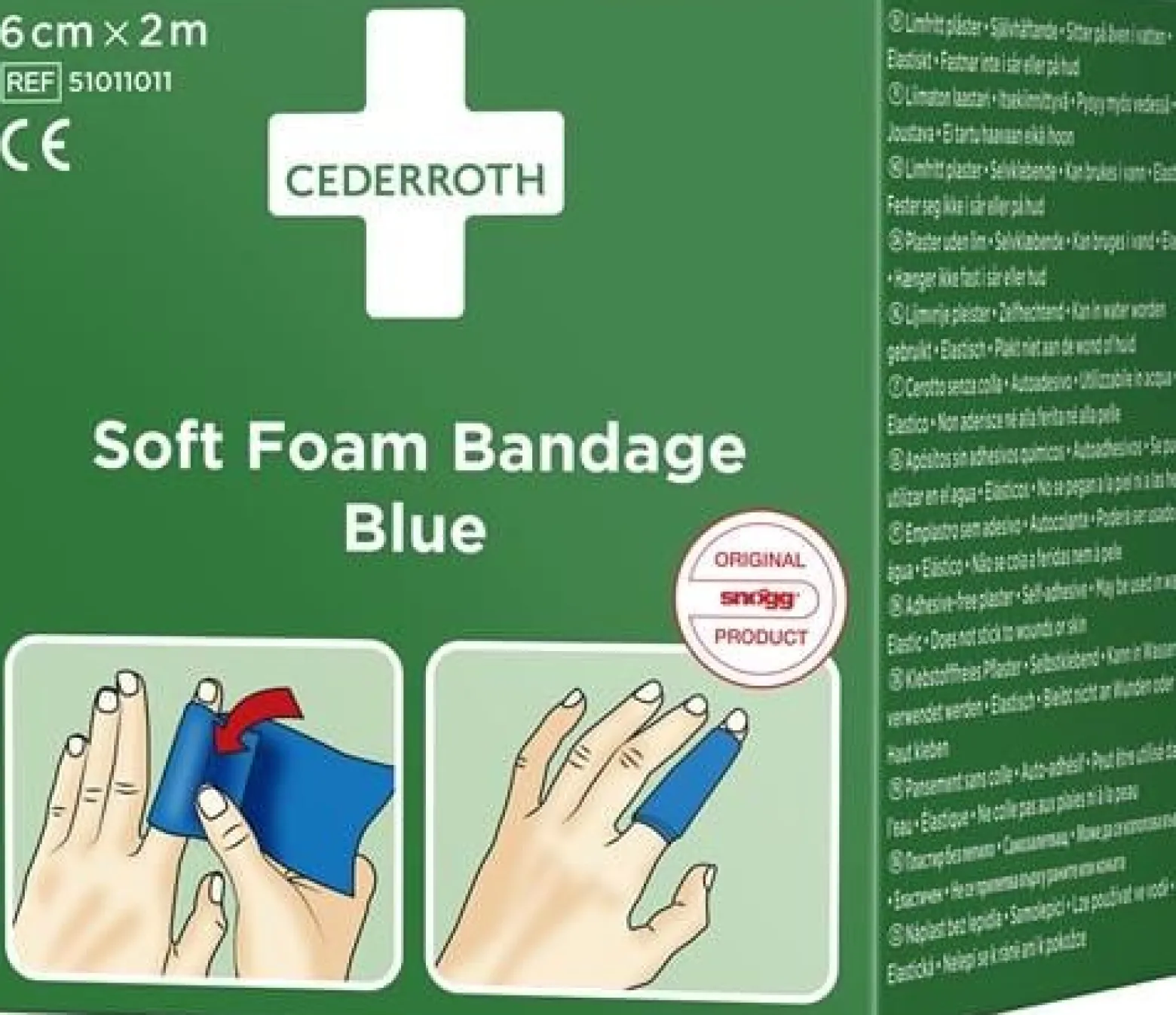 Soft Foam Bandage selbsthaftend elastisch,blau Rl.6cmx2m CEDERROTH