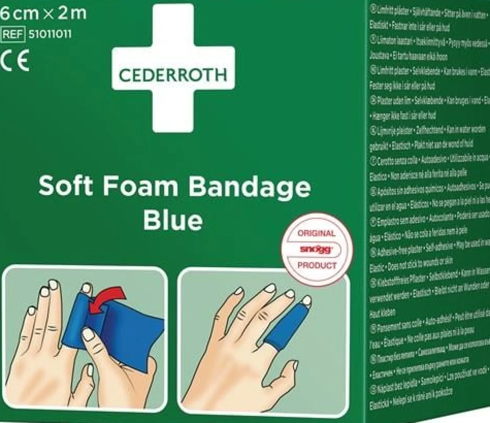 Soft Foam Bandage selbsthaftend elastisch,blau Rl.6cmx2m CEDERROTH