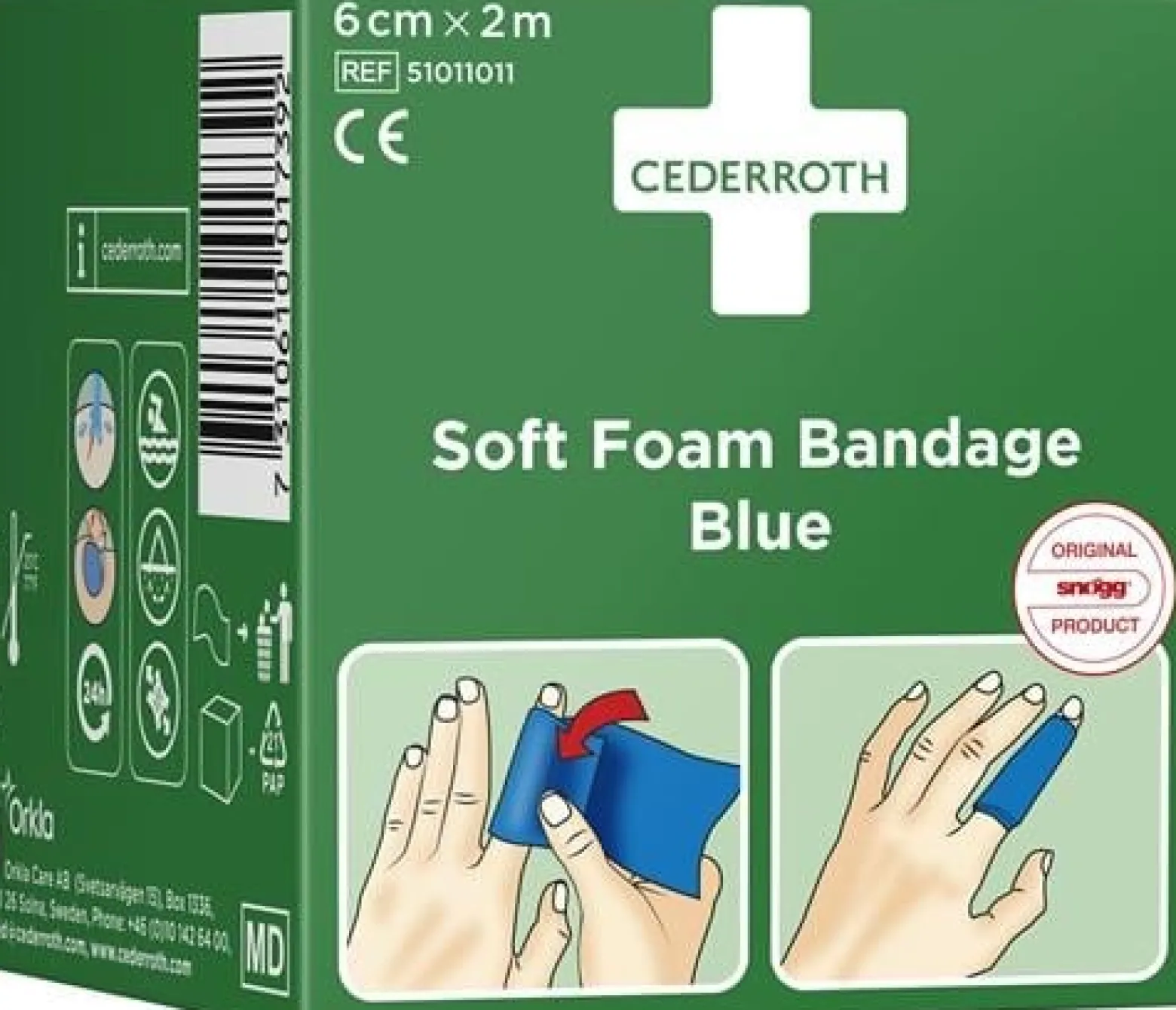 Soft Foam Bandage selbsthaftend elastisch,blau Rl.6cmx2m CEDERROTH