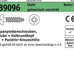 Spanplattenschraube R 89096 HAKO PZ 6x60-Z Stahl galv.verz. 200St.