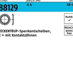 Sperrkantscheibe R 88129 K 10x20,25x1,6 A 4 500 Stück TECKENTRUP