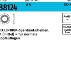 Sperrkantscheibe R 88124 M8x18,2x1,4 A 4 1000 Stück TECKENTRUP