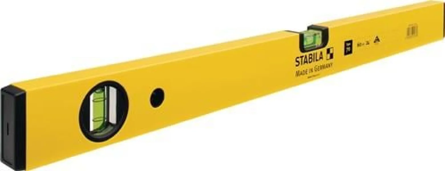 STABILA Wasserwaage Type 70, 60 cm, leichtes Alu-Profil, 1 Horizontal-Libelle, 1 Vertikal-Libelle, Made in Germany - 02284