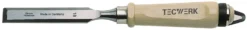 Stechbeitel Schneiden-B.4mm m.Zwinge Weißbuchenh.Ulmer Form CV-Stahl TECWERK