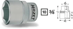 Steckschlüsseleinsatz 880 3/8 Zoll 6-kant SW 13mm L.27,5mm HAZET